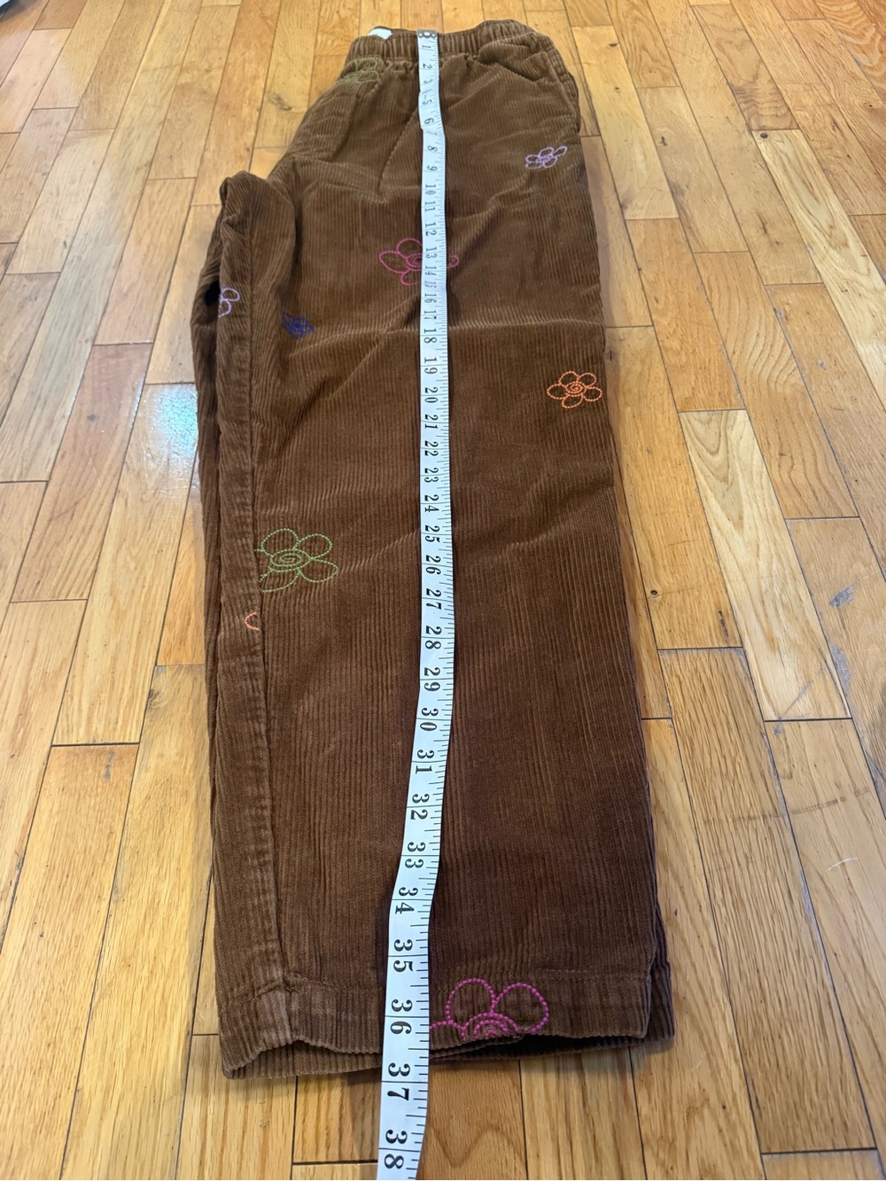 Urban Outfitters Brown Corduroy jeans with Embroidered Flowers #794 - Picture 4 of 7